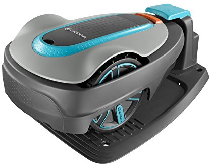 Gardena SILENO City 500: Robotic Lawnmower for up to 500 m² Lawn Area, inclines of up to 25 Percent, Cutting Height 20-50 mm, LCD Display, Theft Protection, UK Version with UK Plug (15002-28)