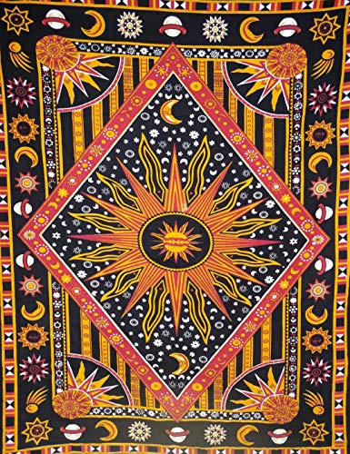 ICC Poster Wall Hanging Tapestries Tapestry Bohemian Decoration Psychedelic Hippie Large Vintage Gift Wall Hanging Dorm Decor Blanket Hippy Rasta Reggie Collage Mat Decoration (Orange)