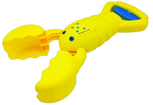 alldoro 63034 Sandleksak handgrävmaskin, sandskrapa i krabbdesign, barnhandgrävmaskin för strand och sandlåda, spade för barn från 3 år, sandgrävmaskin gul