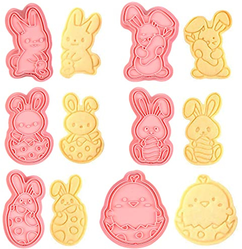 Wishstar Ausstechformen Ostern,Plätzchen Ausstecher Ostern,Osterausstecher Keksausstecher Set,6 Stück Cookie Cutter Ostern,Basteln Keksformen Kinder fur Osterküken, Osterhase,Ostergeschenk