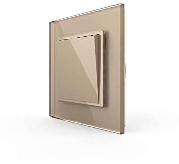 LIVOLO Lichtschalter und Wechselschalter Kippschalter Wippschalter Wandschalter mit Glasrahmen Gold
