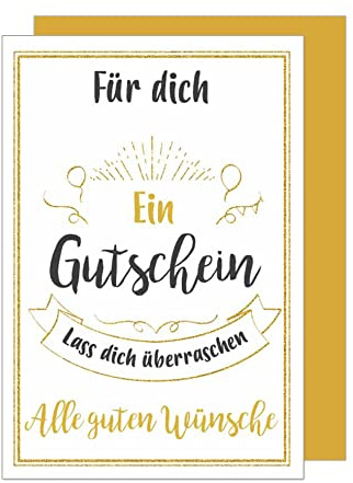 Edition Seidel Premium Gutscheinkarte mit Umschlag. Gutschein Geschenkkarte Grusskarte Billet Geburtstag Happy Birthday Mann Frau einzelne eine Sprüche Karte (GU126 SW022)