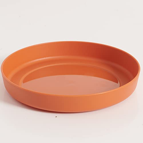 Clever Pots Plant Pot Saucers, 14.5cm Round Plant Tray for use with 20cm Flower Pot, Plant Saucer Plastic Drip Trays for Indoor Outdoor Garden, Weather Resistant Lightweight Plant Saucers, Terracotta