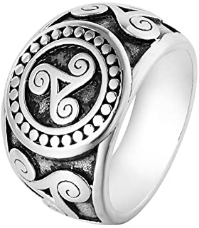 Viking Totem noeud celtique titane acier hommes anneaux Punk Hip hop Rock Vintage pour homme petit ami motard bijoux créativité cadeau