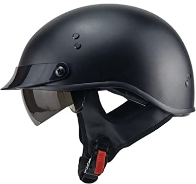 Halbschalenhelm Halbhelme Motorradhelm mit ECE Genehmigt Brain-Cap Halbschale Roller-Helm Scooter-Helm Jet-Helm Retro für Erwachsene Herren Damen