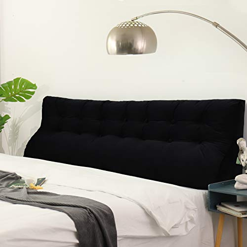 Johnear Rückenkissen Lesekissen Bett Hohe Kopfteil，Sofa Rückenlehnen Kissen Groß Dreieck zweireihiges keilkissen Lendenkissen Bücherkissen Samt Rückenpolster 200cm