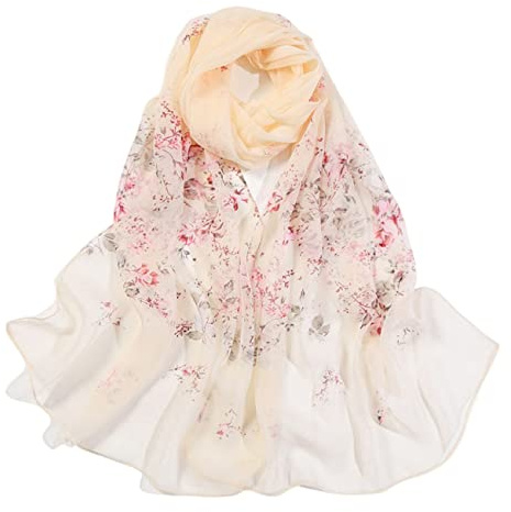 FAIRYGATE Chiffon Retro Schal Damen Leichtes Halstuch Seiden Chiffon Halstuch für Mädchen Frauen Halstuch Kopftuch