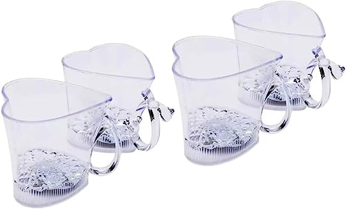 Jarras de cerveza personalizadas Jarras, jarras de cerveza, jarras de cerveza, 4 piezas Taza luminosa Tazas de cerveza de plástico Vasos brillantes Vasos de agua de plástico Vaso con purpurina Vaso de
