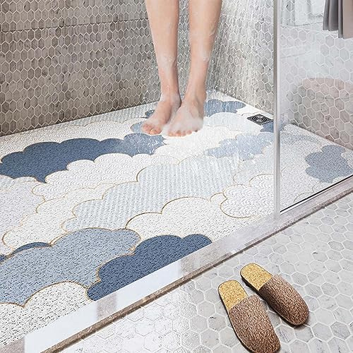 Luffa Duschmatte für Badezimmer, rutschfeste Innendusche PVC Badematten Anti Schimmel Schnell Trocknend, Nasse Duschbereiche Boden Badewanne Matte, Weicher Boden Teppich Teppich