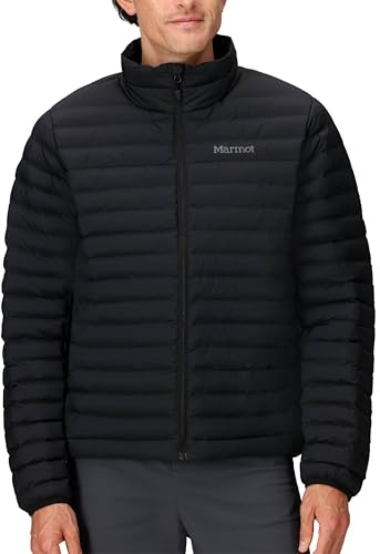 Marmot Män Echo Featherless Jacket, Varm Puffy-Jacka, Isolerad Vinterjacka, Vattenavvisande Quiltad Parkas, Lätt Packbar Utomhusjacka, Vindtät, Black, XL