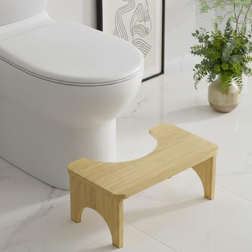 DTXDTech Squatting Potty Step Foldable Footstool, Bamboo Toilet Stool, Assisted Toilet Stool, Poop Stool, Healthy Bowel Movement，Your Nice Helper
