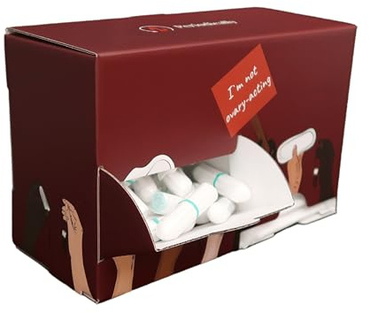 Periodically® Bindenspender & Tamponspender für Zuhause (22x14x9,5cm) - Aufbewahrungsbox Bad für Tampons & Damenbinden - Badezimmer Aufbewahrung - Damen Artikel Behälter & Organizer (Ovary-acting)
