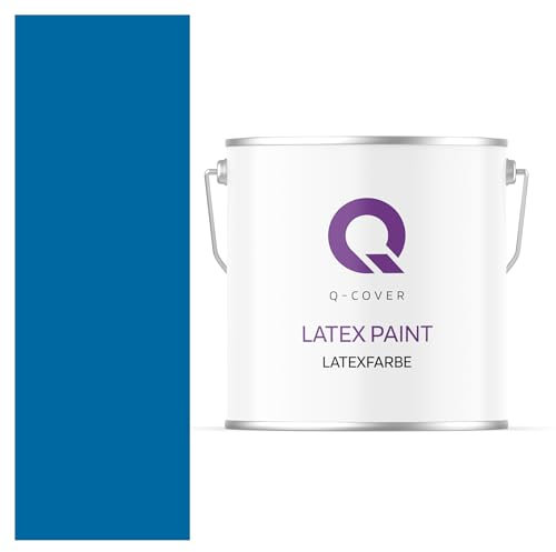 Q-COVER Latexfarbe 5L Dunkelblau – Matte Innenfarbe für Wand & Decke, Klasse 3, Hohe Deckkraft, Scheuerfest