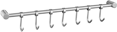 VKEID Küchenutensilien Aufhänger Wandhalterung for Töpfe und Pfannen aus Edelstahl, Hängeregal, Küchenschiene, gerade Stange, Utensilien, Kochgeschirr, Organizer mit verschiebbaren Haken(38cm)