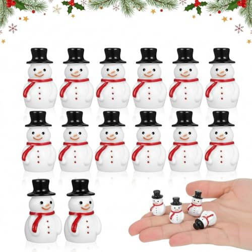 DOITOOL Mini Weihnachten kleine Figuren : 20stücke Mini Schneemann Weihnachts Miniatur Figuren Resin Bastelset Für Kreative Dekoration Winterfestlichkeiten Und Miniatur Landschaften Weihnachtsdeko DIY