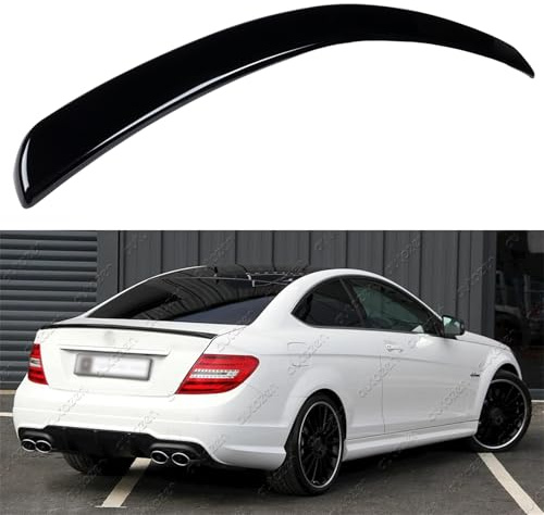 Sport Heckspoiler Lippe für Mercedes C Klasse Typ C204 Coupe Bj. 06/2011-12/2014, Schwarz Glanz