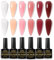 INPING Jelly Gel Nail Polish, 6 Colors Milky White Sheer Transparent Nude Pink Burgundy Red Maroon Autumn Winter Nail Varnish Soak Off UV/LED for Women Home French Manicure Nail Art Salon