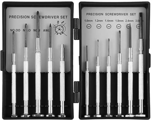 11 x Mini Schraubendreher Set, Feinmechaniker Schraubendreher Set, Uhrmacherwerkzeug Präzisionsschraubendreher Set, Kleine Schraubenzieher Set, Brillen Schraubenzieher für Brillen Uhrmacher Repair