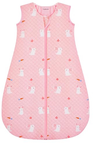 Yukkidds Baby Sleeping Bag 2.5 Tog, Winter Sleep Sack 0-6 Months | 100% Cotton Fabric, Soft, Warm & Breathable, Suitable for Newborn Infant Toddler Boys Girls, Pink