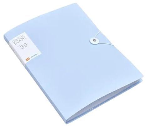Dateiordner 30/60 Seiten Aktentasche A4 Transparenter Ordner Aktenordner Aufbewahrung Student Test Papier Klassifizierung Organisation Bürobedarf Ordner(Blue,Groß)