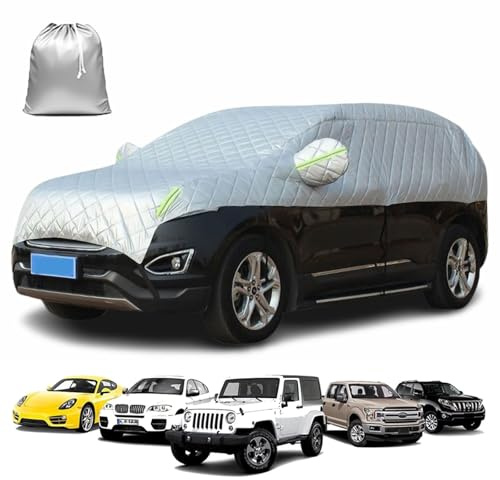 Dicke Halbgarage für Auto Winter für M rcedes EQS V297 2021-2023 Outdoor Hagelschutzplane Auto Hagelschutz-Halbautoabdeckung,Kratzfest Hagel Beschützer Autoabdeckung(Color:Silber,Size:636)