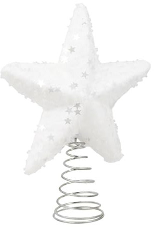 MAGICLULU Weihnachtsbaumstern Aus Schaumstoff Weiß Leichte Christbaumspitze Für Innenraumdekoration Sternförmiger Weihnachtsbaumschmuck Mit Fester Befestigung Weihnachtsfeier Deko Gastgeschenk