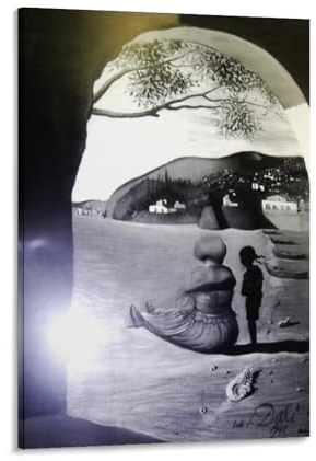Ein Kunstposter an der Wand von Salvador Dalí Optische Illusionen Druck Foto Kunst Gemälde Leinwand Poster Heimisches Modernes Dekor 20 x 30 cm (8 x 12 Zoll)