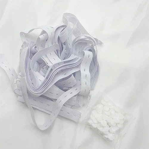 30/50 piezas de banda de almacenamiento plegable de 33 cm, banda elástica con ojal, bandas elásticas para bricolaje, accesorios de costura de ropa y pantalones, 30 piezas, 33 cm