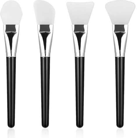 Xushengsheng Applicatore di spazzole per maschere in silicone, maschera raschiatore maschera pennello applicazione maschera fango flessibile per il viso