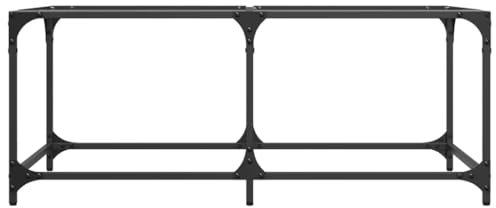 HEFZGDB Couchtisch mit Glasplatte Transparent 98,5x50x40 cm Stahl Couchtisch Modern Couchtisch Klein Couch Tisch Wohnzimmer Kleiner Tisch Wohnzimmer für Tagungsraum Garten Innenhof Balkon