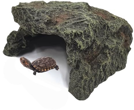 M2cbridge Reptile Hideout Cave Resin Rock Hides Terrarium Habitat Decor(Cave)