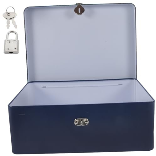 HORIALENCE Weißblechbox Mit Schloss Robustes Weißblech Abschließbar Schmuck Und Dokumentenaufbewahrung Geschenkbox Für Schreibtisch