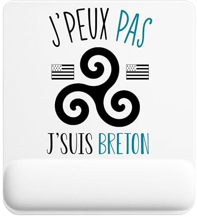 Planetee Tapis de Souris Breton | Accessoire Bureau Ergonomique - Idéal pour Anniversaire, Collègue, Secret Santa Noël, Fête des Pères et Fête des Mères
