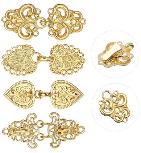 Dimeho Lot de 4 clips à pull vintage en forme de tourbillon - Clips pour pull, cape, robe, cardigan rétro, clip pour cape, pull, cardigan, écharpe, clips pour col d'écharpe, fermeture de robe, chemise