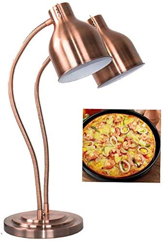 NSTVVEE Lampe Chauffe-Plats Commerciale, Lampe de Table chauffante pour Aliments, Lampe d'affichage, Ampoule chauffante Infrarouge, Double Lampe chauffante en cuivre pour Aliments, Buffet