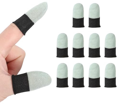 PATIKIL Manchon De Doigt pour Jeux Mobiles, 10 Manchons pour Pouce Et Doigts De Contrôleur, Vert Prairie