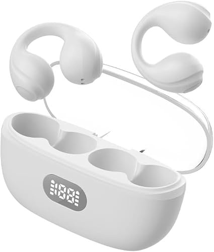 Casque Bluetooth,Écouteurs Bluetooth 5.3 avec Micro Stéréo Design de l'oreille Clip Casque sans Fil IP7 Étanche,Casque Bluetooth Sport avec LED Affichage pour iPhone/Samsung/Android/xiaomi