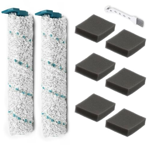 ZYNCUE Complete Cleaning Accessory Set For Leifheit Battery Suction Wiper Regulus Includes 2 Brush Rollers & Filter Sponges Vacuum Cleaner Filter Set Washable Filter Replacement