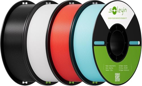 SOLEYIN Filamento PLA 1,75 mm Confezione da 4 kg, Filamento per Stampante 3D PLA Precisione Dimensionale +/- 0,02 mm Avvolto ordinatamente, Compatibile con la maggior parte delle stampanti 3D FDM