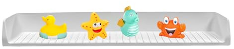 Pibumuse Paraspruzzi vasca da bagno, vasca da bagno per bambini, in silicone, protezione dagli schizzi d'acqua con ventose, in silicone, per vasca da bagno, non si disordine sul pavimento
