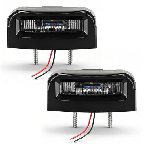 Yuanjoy 2 piezas de luces LED impermeables para matrícula 12V 24V para vehículos, motocicletas, universales, con certificación ECE