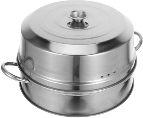 HAKIDZEL Vaporera Pequeña de Acero Inoxidable con Tapa, Compatible con Cocinas de Inducción, Gas y Cerámica, para Cocinar al Vapor Albóndigas, Bollos y Verduras