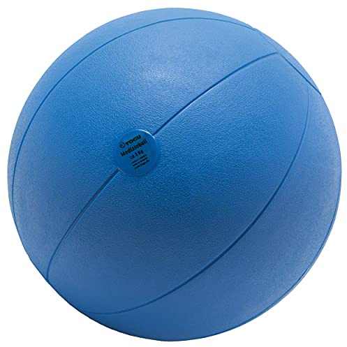Sport-Tec TOGU Medizinball Fitnessball Gewichtsball Rehaball aus Ruton 28 cm, 3 kg, BLAU