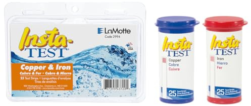 LaMotte 2994 Insta-Test Iron and Copper Multi-Factor Test Strip Kit, 0-5ppm Iron Range, 0-3ppm Copper Range, 25 Count Tubes