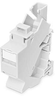 DIGITUS Adattatore per guida DIN per modulo Keystone DN-93617 - 1 porta - Angolato a 45 gradi - Campo per etichetta - Copertura antipolvere - Scocca chiusa