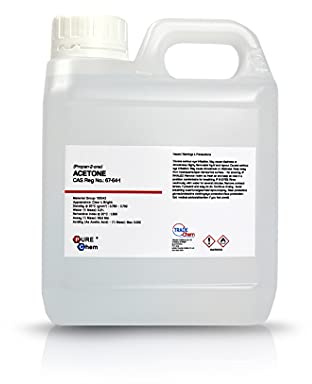 Pure Chem Acetone Gel Nail Polish Remover Nail Varnish Remover Pure Acetone | 1L Jerry 99.8% pure acetone for gel, BIAB and acrylic removal, nail glue, super glue, surface cleaning, resin thinning & prep