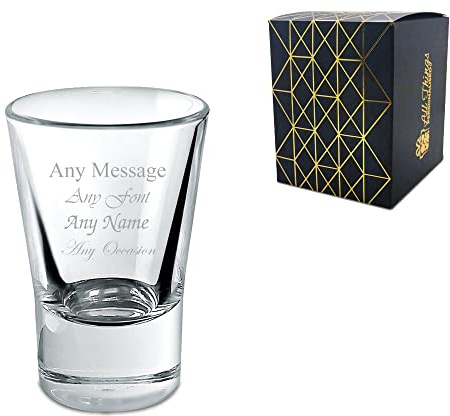 Personalised Engraved 35ml Conical Shot Glass Wedding Birthday Christmas