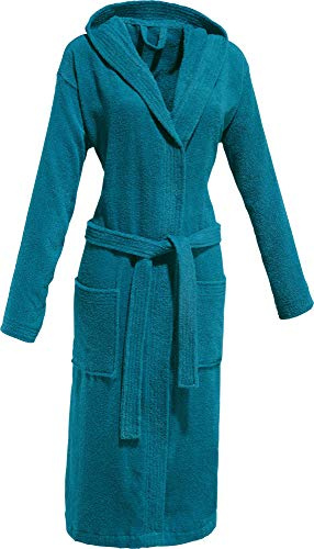 REDBEST Unisex-Bademantel, Morgenmantel, Saunamantel Frottier Chicago Petrol Größe L - schnell trocknend und saugstark, 100% Baumwolle