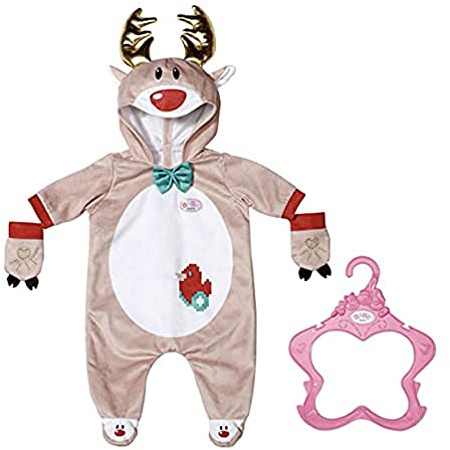 BABY born Grenouillère Renne pour poupées de 43 cm - 3 ans & + - Avec des cornes dorées