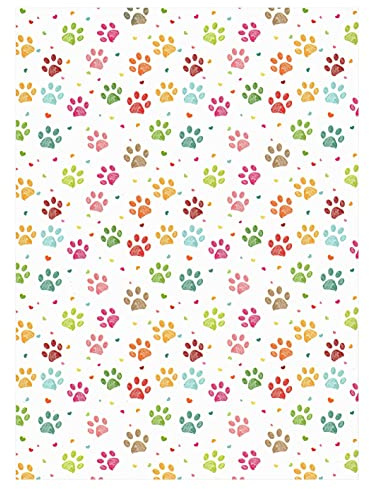 ARKRAFT Geschenkpapier Set 3 Blatt XXL 90 x 65 cm Verpackung ohne Kunststoff Papier FSC Fußabdrücke von Welpen(18-8681)